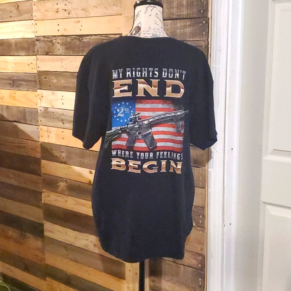 COPY - XL Black 👕 shirt.MY RIGHTS DONT END WHERE YOUR FEELINGS END. 🇺🇸